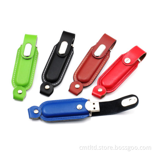 Best Promotional Gift Leather USB Flash Drives with Hot Stamping Logo